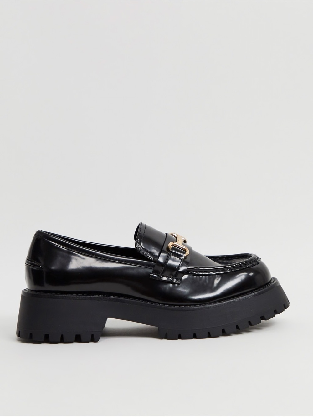 ASOS Monster Chunky Lug Sole Loafers with Gold Bit Hardware